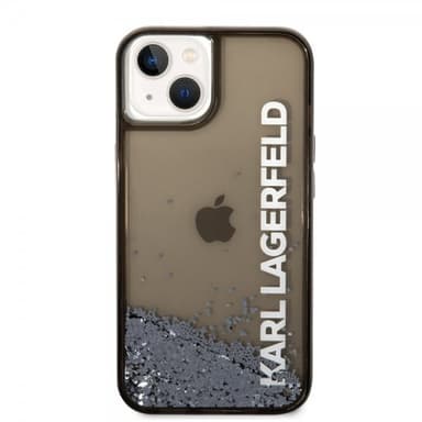 Karl Lagerfeld iPhone 14 Deksel Liquid Glitter Translucent Svart