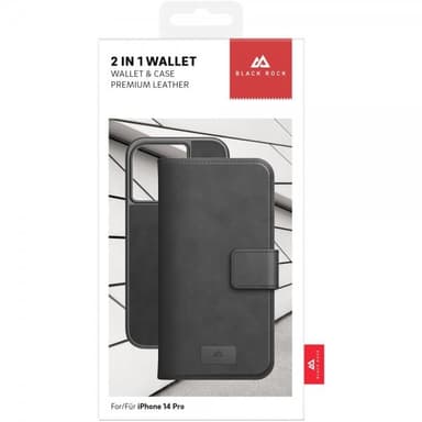 Black Rock iPhone 14 Pro Etui 2 in 1 Wallet Case Avtakbart deksel Svart