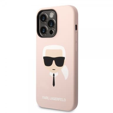 Karl Lagerfeld iPhone 14 Pro Deksel Liquid Silicone Karl Rosa
