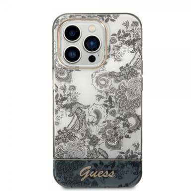 Guess iPhone 14 Pro Deksel Toile de Jouy Grå