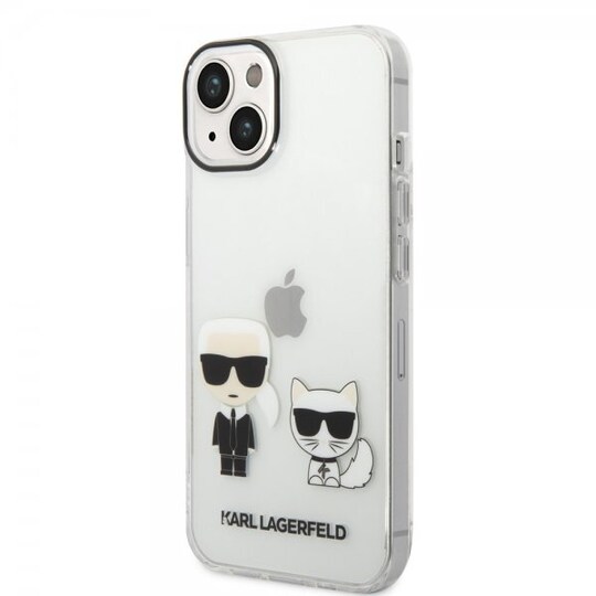 Karl Lagerfeld iPhone 14 Plus Deksel Karl & Choupette Gradient Vit