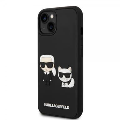 Karl Lagerfeld iPhone 14 Plus Deksel 3D Rubber Karl & Choupette Svart