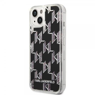 Karl Lagerfeld iPhone 14 Plus Deksel Liquid Glitter Monogram Svart