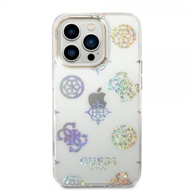 Guess iPhone 14 Pro Deksel Peony Glitter Hvit
