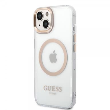 Guess iPhone 14 Plus Deksel Transparent MagSafe Gull Transparent