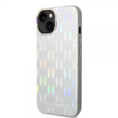 Karl Lagerfeld iPhone 14 Plus Deksel Monogram Iridescent Sølv