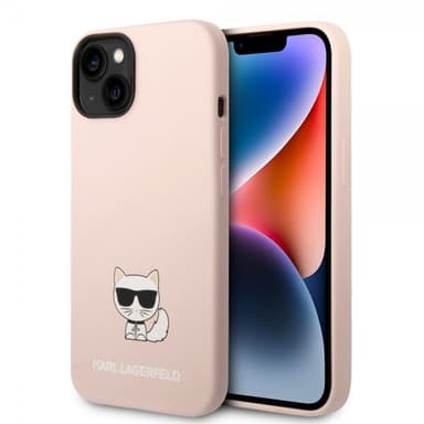 Karl Lagerfeld iPhone 14 Plus Deksel Liquid Silicone Choupette Rosa