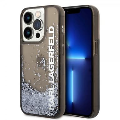 Karl Lagerfeld iPhone 14 Pro Max Deksel Liquid Glitter Translucent Svart