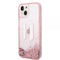 Karl Lagerfeld iPhone 14 Deksel Liquid Glitter Big Logo Rosa