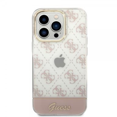 Guess iPhone 14 Pro Deksel Bottom Stripe Script Logo Rosa