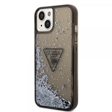Guess iPhone 14 Plus Deksel Liquid Glitter Translucent Svart