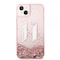Karl Lagerfeld iPhone 14 Plus Deksel Liquid Glitter Big Logo Rosa