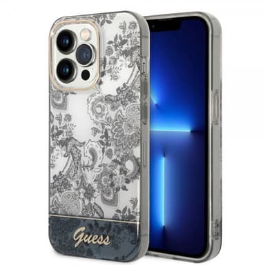 Guess iPhone 14 Pro Deksel Toile de Jouy Grå