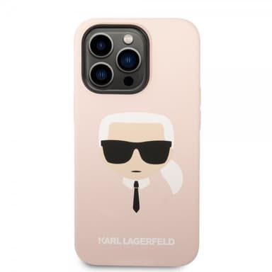 Karl Lagerfeld iPhone 14 Pro Deksel Liquid Silicone Karl Rosa
