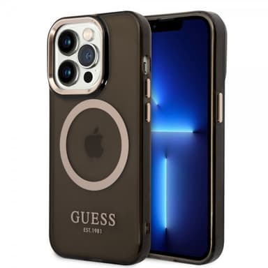 Guess iPhone 14 Pro Deksel Translucent MagSafe Svart