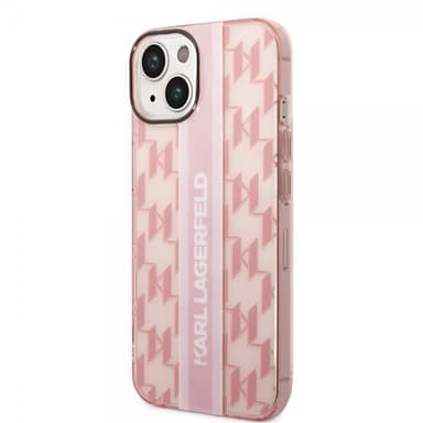 Karl Lagerfeld iPhone 14 Deksel Monogram Vertical Stripe Rosa
