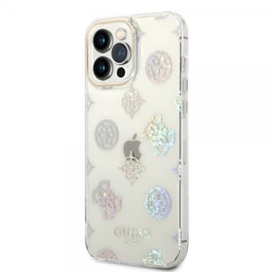 Guess iPhone 14 Pro Max Deksel Peony Glitter Hvit