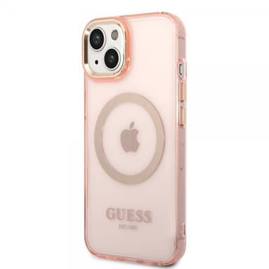 Guess iPhone 14 Plus Deksel Translucent MagSafe Rosa