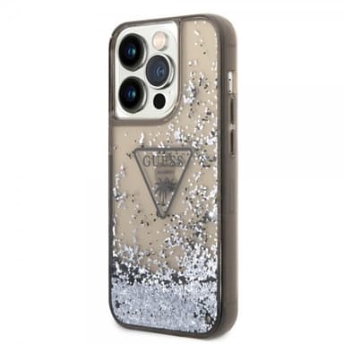 Guess iPhone 14 Pro Deksel Liquid Glitter Translucent Svart
