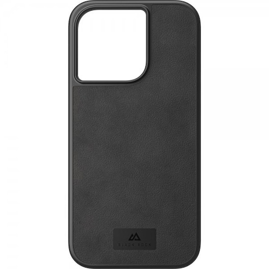 Black Rock iPhone 14 Pro Deksel Real Leather Case Svart
