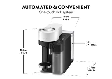 Nespresso Vertuo Lattissima kaffemaskin fra Delonghi ENV300.W (hvit)