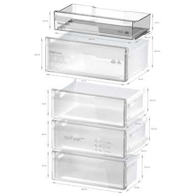 Bosch kombiskap KGN49VXCT (Sort inox)