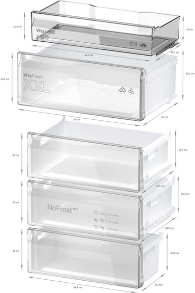 Bosch kombiskap KGN49VXCT (Sort inox)
