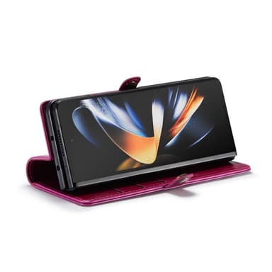 Mobil lommebok 3-korts ekte lær Samsung Galaxy Z Fold 4 - Burgunder