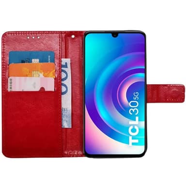 Mobil lommebok 3-kort TCL 30 5G - Rød