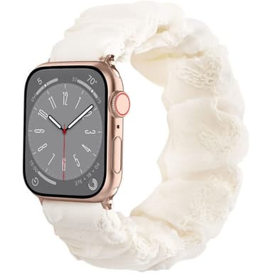 Scrunchie Elastisk armbånd Apple Watch SE 2022 (40mm) - Hvit
