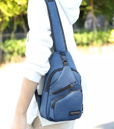 Crossbody-ryggsekk med USB-ladeport Mørke blå
