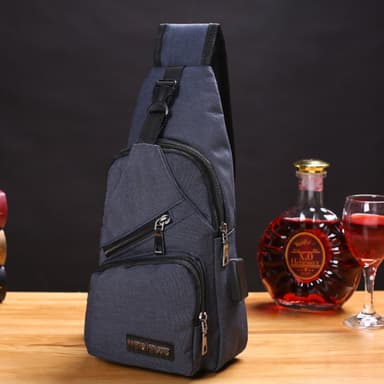 Crossbody-ryggsekk med USB-ladeport Mørke blå