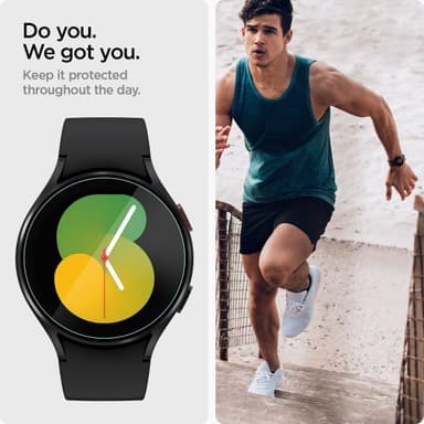 Spigen Samsung Galaxy Watch 4/5 44mm Skjermbeskytter GLAS.tR EZ Fit 2-pakning