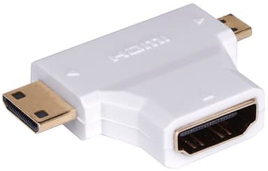 iWantit1.8m HDMI-kabel + mini/micro HDMI-adapter (hvit)