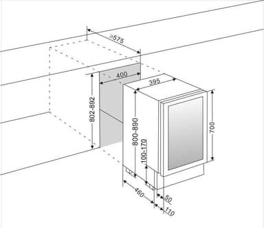 Innbyggbart ølskap / drikkekjøler rustfri - BeerServer 40 Stainless