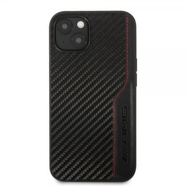 AMG iPhone 14 Deksel Carbon Effect Stamped Logo Svart