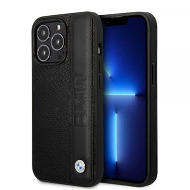 BMW iPhone 14 Pro Max Deksel Big Logo Stripe Svart