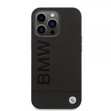 BMW iPhone 14 Pro Deksel Hot Stamp Metal Logo Svart