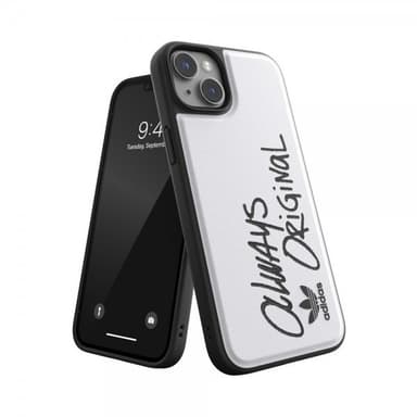 Adidas iPhone 14 Plus Deksel Inlay Embroidery Case Hvit Svart