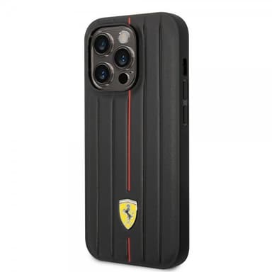 Ferrari iPhone 14 Pro Max Deksel Embossed Stripes Rød
