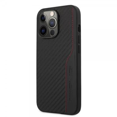 AMG iPhone 14 Pro Max Deksel Carbon Effect Stamped Logo Svart