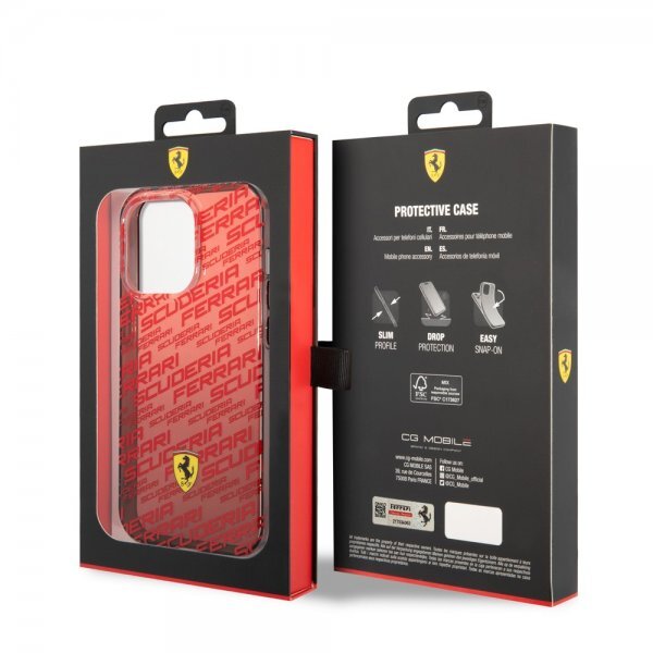 Ferrari iPhone 14 Pro Deksel Gradient Scuderia Rød