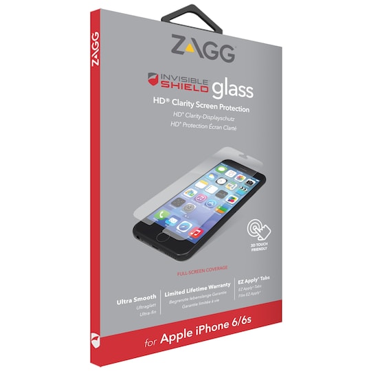 Zagg glass skjermbeskytter til iPhone 6/6S
