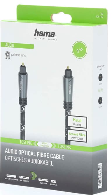 Hama optisk fiberkabel Toslink (metall/3m)