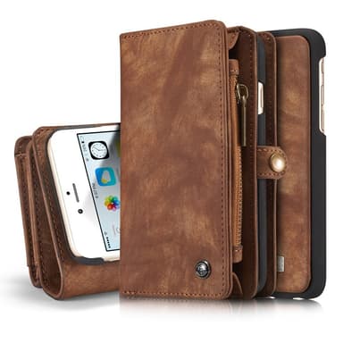 CASEME iPhone 6s 6 Retro Split Lommebok-deksel i Lær - Kaffe
