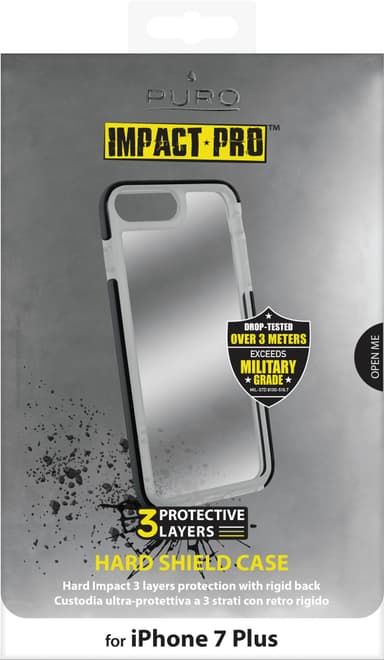 Puro Impact Pro Hard Shield iPhone 7 Plus deksel (Sort)