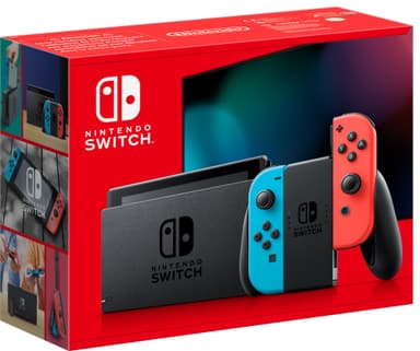 Nintendo Switch spillkonsoll 2022 with neon Joy-Con kontrollere