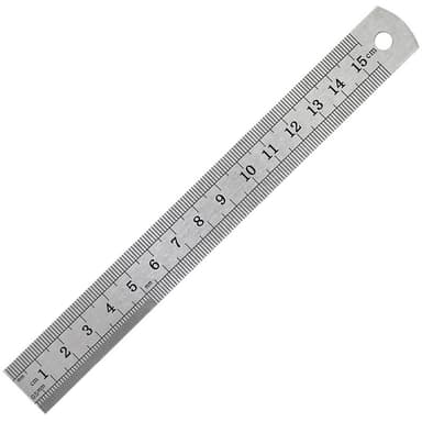 Linjal i rustfritt stål Sølv 15 cm