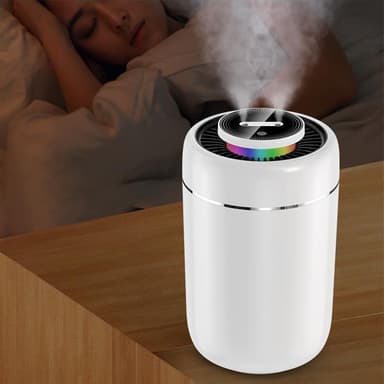 3 L Mist Luftfukter USB Portable Desk Luftfukter 3 Modi med Fargelys Hvit