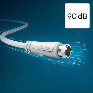 Hama SAT F-F 90dB antennekabel (hvit, 1,5m)